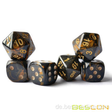 Customisierte zweifarbige Gemini Poly Dice Set von 7